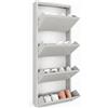 Bricozone Scarpiera Slim In Metallo 4 Ante A Ribalta Salvaspazio Ultra Sottile Profondita 15 Cm 138x50x15 Cm Porta Scarpe Verticale Moderna Per Ingresso Camera Corridoio Gia Montata (Grigio)