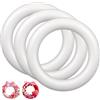 FIXOSHEE 3 Pezzi Cerchio Polistirolo per Ghirlanda, Schiuma Rotonda Bianca | Anelli Decorativi in Polistirene, Base Versatile per Composizioni Floreali e Pittura, Uso Fai da Te