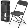 Bonnlo Set 8 Sedie Pieghevoli con Struttura in Metallo e Plastica Portata 158kg, Seduta Salvaspazio Richiudibile con Piedini, da Cucina, Soggiorno e Conferenza, 44.5 x 44.5 x 80cm, Nero