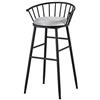 LAXF-Chairs Sedia da pranzo vintage moderna in velluto, altezza bancone, sgabello da bar con schienale e imbottitura, sedia laterale da cucina, nero e grigio