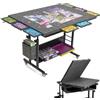 Tektalk Tavolo puzzle pieghevole in feltro da 2000 pezzi, con regolazione in altezza, tavola puzzle per adulti con 2 coperchi e 8 vassoi per ordinamento, cavalletto con gambe, chiuso con 4 ruote a