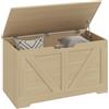 HOMCOM 100L Cassapanca cerniera sicurezza 80x40x45 cm Legno Nat. | Cassapanca per scarpe, maniglia a U, scatola per coperte, ingresso camera da letto soggiorno