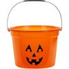 PartyDeco Secchio di zucca di Halloween - arancione con faccia nera - ca. 20,5 x 15 cm - Trick or Treat - Contenitore per caramelle Halloween