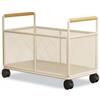 Qianly Carrello Porta Libri con Ruote, Organizzatore sotto Scrivania Portatile | Carrello Portariviste, Libreria Mobile per Smart Worker, Soggiorno, Bianco, Grande Con Ruote