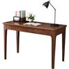 Generic Scrivania per computer in legno massello con cassetto portaoggetti, scrivania ergonomica in legno di gomma per casa e studio, postazione di lavoro con finitura in noce, tavolo da scrittura per piccoli