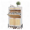 Garvee Scarpiera stretta salvaspazio da ingresso 60×24×102 cm - 2 ante a ribalta - 4 ripiani regolabili - legno con gambe in metallo, mobile chiuso per corridoio - Colore: Bianco Europeo