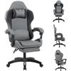 Fiximaster Sedia da ufficio ergonomica con poggiapiedi, sedia da scrivania | Design Racing, schienale e poggiatesta, in ecopelle PU, sedia da ufficio, sedia per computer, inclinabile fino a 135°