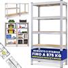 Monzana® Scaffale ad Alta Portata 180x90x40cm Carico Max. 875kg 5 Pannelli MDF Mobile in Metallo Officina Cantina Garage