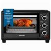 OptimumX Haushaltsgeräte OptimumX Mini Forno Elettrico 20L - Fornetto Ventilato 1380W, 6 Funzioni di Cottura, Minuteria 60 min, Nero