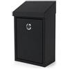 Relaxdays Cassetta per chiavi da parete, nera | HxLxP: 24,5 x 15 x 8,5 cm, box deposito, 4 chiavi, mini cassetta postale
