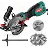 HYCHIKA BETTER TOOLS FOR BETTER LIFE HYCHIKA Mini Sega Circolare 750W Filo Sega ad Affondamento 48mm | Piccola sega circolare a filo 750W (230V), taglio max 48 mm, inclinato 0-45°, incl. 3 lame (TCT/HSS) e attacco aspiratore