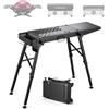 VEVOR Banco Pieghevole per Griglia da Esterno Portatile Carico 158kg BBQ Tavolo Portatile per Barbecue, Campeggio, in Acciaio al Carbonio, Altezza Regolabile, 66,35-82,85cm, Cassetto Portautensili