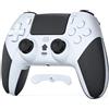 LATEC Controller per PS4 con Bluetooth, Controller Wireless PS4 con 2 Pulsanti Macro Programmabili, Sensore Giroscopico a 6 Assi, Doppia Vibrazione, Touchpad, Bianco