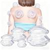 Esshogo Set di 4 coppette in silicone, testa di coppettazione sottovuoto, massaggiatore a vuoto, ventosa per massaggio, set di ventose a vuoto, per massaggio completo del corpo e antistress