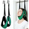 YueYue Trazione Cervicale da Porta Regolabile, Supporto per Collo e Trazione con Materiale Morbido e Traspirante, Ganci in Acciaio Inox, Allenamento Collo per Relax Quotidiano a Casa e in Viaggio，Verde
