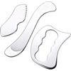 Godneei Strumento Gua Sha in Acciaio Inossidabile per Massaggi e Riduzione Dolore | Set di 3 Multifunzionale Guasha Corpo, Design Ergonomico, per Alleviare Dolori Muscolari e Favorire Il Relax