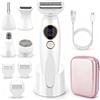 Taurion Rasoio Donna 5 in 1: Taurion Epilatore Elettrico, Rasoio Intimo per Donne, Trimmer Bikini Senza Fili con Testine Intercambiabili, Indicatore LED, Rasoio Donna Elettrico per Zona Bikini, Ascelle, Gambe