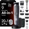 Braun Rifinitore All-in-One Series 9 | Rasoio Elettrico Barba 20In1, Lama ProBlade, Modalità BodyGentle, 120 Min