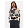 Desigual, Maglione stampato tie dye, Donna, Giallo, L