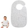 Trois Kilos Sept, Bavaglino Plastificato Bambino con Tasca Recuperatrice, Leggero Impermeabile Scratch Laterale Pratico, Modello Fattoria Mista, Lavabile, Bianco