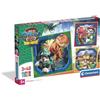 Clementoni - Puzzle 3x48 Pezzi Supercolor, per Bambini 4+ Anni, Illustrazione Paw Patrol Dino Movie, Idea Regalo, Square Box, Made in Italy, 25326