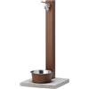 Fontana a Colonna Rubinetto Doppio in Ottone con Base e Vaschetta Abbeveratoio Belfer 42/REX-R Ruggine