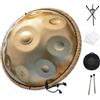 Generic Handpan Steel Drum 432Hz, Golden Handpan Drum Percussion, 9/10/12/14 note, 22 pollici, Gold Performer in D Minor con custodia Soft Handpan, supporto durevole