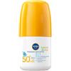 NIVEA Sun Kids Sensitiv, rullo solare in confezione da 2 (2 x 50 ml), crema solare con SPF 50+, pratica lozione solare per la pelle sensibile dei bambini