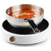 DOMO DO30112IP - Piastra per cottura a induzione, 9 livelli di temperatura, superficie in ceramica di alta qualità, Ø 26 cm, colore: Bianco
