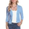Gyabnw Cardigan Donna Elegante con Bottoni Coprispalle Donna Estivo Casual Cardigan in Maglia Cava a 3/4 Maniche Lavorato a Bolero Shrug