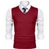 iClosam Gilet Maglione da Uomo Inverno Gilet V-Collo Cotone Casual Pullover Smanicato Maglia Sweater Felpa Men