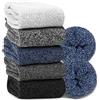 MOSOTECH Calze Termiche Uomo, 5 Paia Calzini Uomo Invernali in Spugna, Calzini Caldi per Lavoro, Casuale, Trekking, EU 39-45