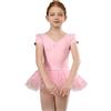 ZYXWVU Tutu Danza Classica Bambina a Maniche Corte Vestito Ballerina Bambina