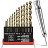 Lytool 13 Pezzi Set Punte Trapano in Acciaio ad Alta Velocità Legno,Ø1.5-6.5mm | Lytool Metallo HSSPunte Trapano,Plastica,Acciaio Inox,Allumini,Accessori Avvitatore e a Colonna,Punta Centrale