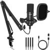 TONOR TC20Air - Microfono per PC con braccio a braccio, kit per podcast | Microfono cardioide a condensatore con supporto antiurto, filtro pop, adattatore di tipo C, adatto per registrazione, canto
