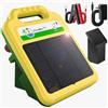 FarmNix 16KM Pastore Elettrico, 0.2J/8KV Recinto Elettrico Controllore | 10400mah lithiumbatterij con Pannello Solare da 4.3W Per Mucche, Allevamento Di Pollame, Fattoria degli Animali Recinzione