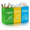 Opret Borse Raccolta Differenziata 30l 3 Contenitori | Raccolta Differenziata Interno, Bidoni Differenziata da Interno, di Carta, Plastica e Vetro