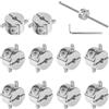 SUPAWAY 10 Pezzi Morsetto smontabile per cavo Ø 4mm Morsetto in acciaio inossidabile V4A Fermaglio di arresto morsetto per cavo 4 mm Fermacavo smontabile Morsetto di fissaggio per cavo con viti