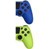 Satevol 2 Pack Controller Wireless, Controller di gioco compatibile con P4/Pro/Slim/PC,Gamepad Joystick per P4 con Pulsante Turbo/Posteriore/Doppia Vibrazione/6 Assi Giroscopio Blu + Verde