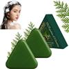 Raevior Cypress Leaf Hair Soap Nature Triangle Shampoo Bar, Triangolo Verde Shampoo Sapone Delicato, Lenisce e Rafforza i capelli, Sapone Solido Vegetale per Donna e Uomo, Riduce l'effetto crespo (2 pezzi)