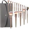 LuLiyLdJ Pennelli Make Up, 15 Pezzi Set Pennelli Trucco Professionale con Champagne Gold Kit Pennello Trucco Occhi Makeup Brushes Regalo per Ragazze Donne Compleanno San Valentino