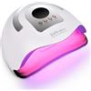 Generico Lampada UV LED Sun X 26 Max per unghie 380W, lampada professionale per smalto gel con 81 perle, luce UV per unghie con 4 impostazioni del timer, essiccatore LED per la polimerizzazione dello smalto