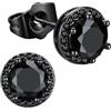 Richsteel Orecchini Uomo Donna Diamante Brillantino Argento S925 Perno | Quadrati & Rotondi, 0.5/1 Carati Zirconi Cubici, Nero Bianco, Ipoallergenici