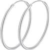 Shuxin Orecchini a cerchio in argento da donna, grandi, leggeri e sottili, 30/40/50/60 mm