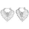PUNKYOUTH Orecchini a cerchio a forma di cuore, 18 G, 1 mm, in argento 925, lucidi, in metallo liquido, per donne e uomini, stile gotico, alternativa alla vita quotidiana