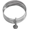 Oxxggkao Bracciale rigido multianello alla con motivi dettagliati monete e delicati motivi a stella Bracciale testurizzato alla per amanti dello stile Bracciale rigido con texture martellata