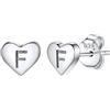 Silvora Orecchini Argento Lettera Iniziale A-Z Argenti 925 Sterling alfabeto - Gioielli Regalo Nozze Anniversario Compleanno Festa della Mamma San Valentino Natale