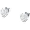 MORELLATO Orecchini Donna in argento 925 riciclato, Zirconi, Collezione NOBILE, Cuore, Pavé - SAZK04
