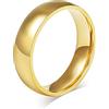 Vnox Personalizzato Personalizzato 5mm Larghezza in Oro Rosa Placcato in Acciaio Inox Semplice Coppia Anello Fede Nuziale Anello per Le Donne Uomini, Incisione Gratuita