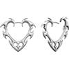 PUNKYOUTH Orecchini a cerchio a forma di cuore, 18 G, 1 mm, in argento 925, lucidi, in metallo liquido, per donne e uomini, stile gotico, alternativa alla vita quotidiana